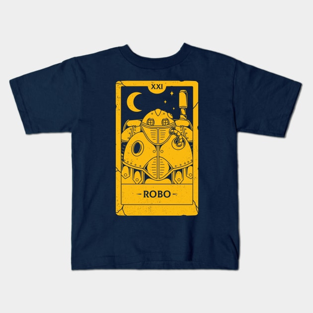 Robo Tarot Card Kids T-Shirt by Alundrart